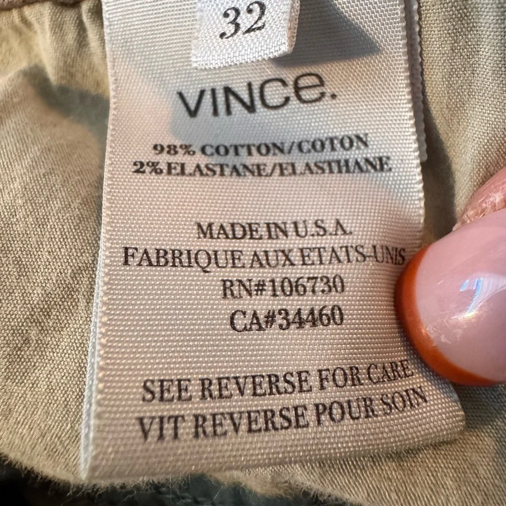 Vince Faded Olive Green Cropped Skinny Jeans